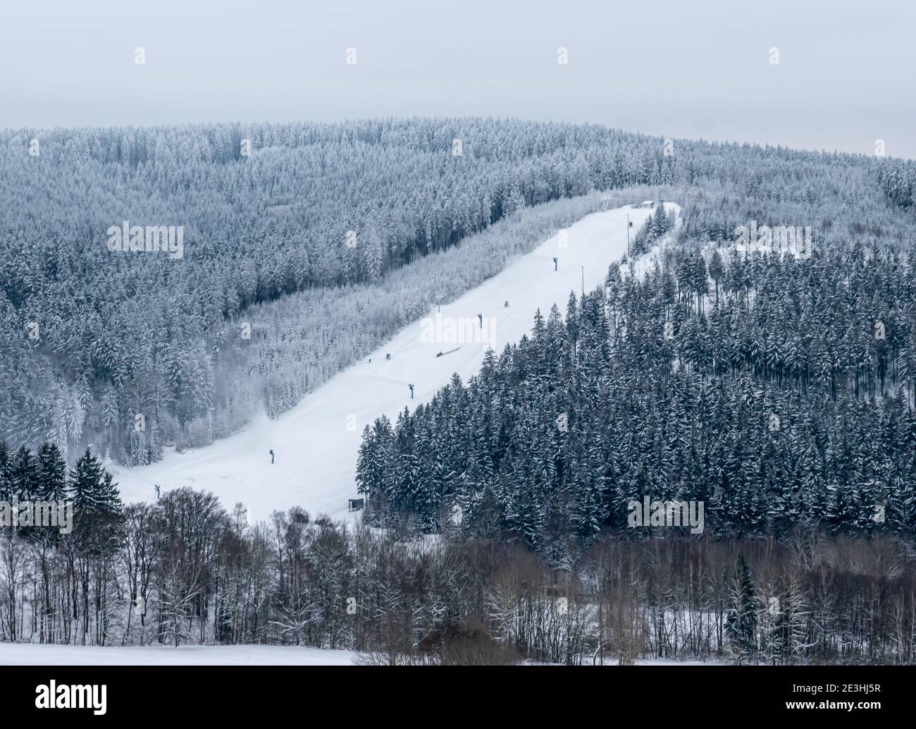 Piste de ski à Schöneck Vogtland Banque D'Images