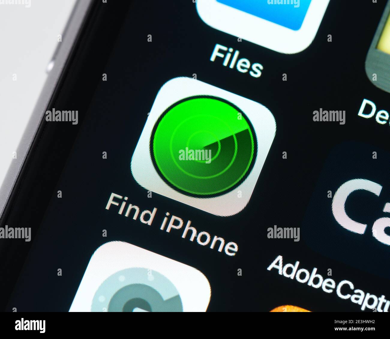Recherchez l'icône de l'application iPhone sur l'écran iPhone d'Apple Banque D'Images