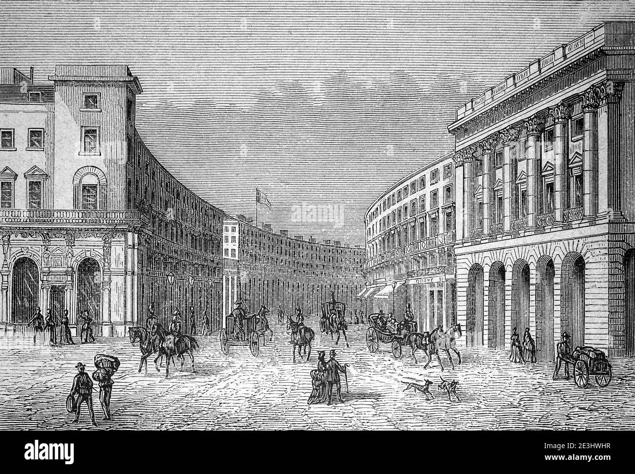 The Regent Street à Londres, Angleterre, en 1880 / Der Regent Street à Londres, Angleterre, im Jahre 1880, Historisch, historique, numérique amélioration de la reproduction d'un original du 19ème siècle / digitale Reproduktion einer Originalvorlage aus dem 19. Jahrhundert, Banque D'Images