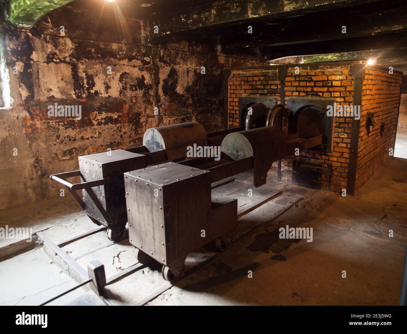 Crématorium dans le camp de concentration d'Auschwitz, Pologne Banque D'Images