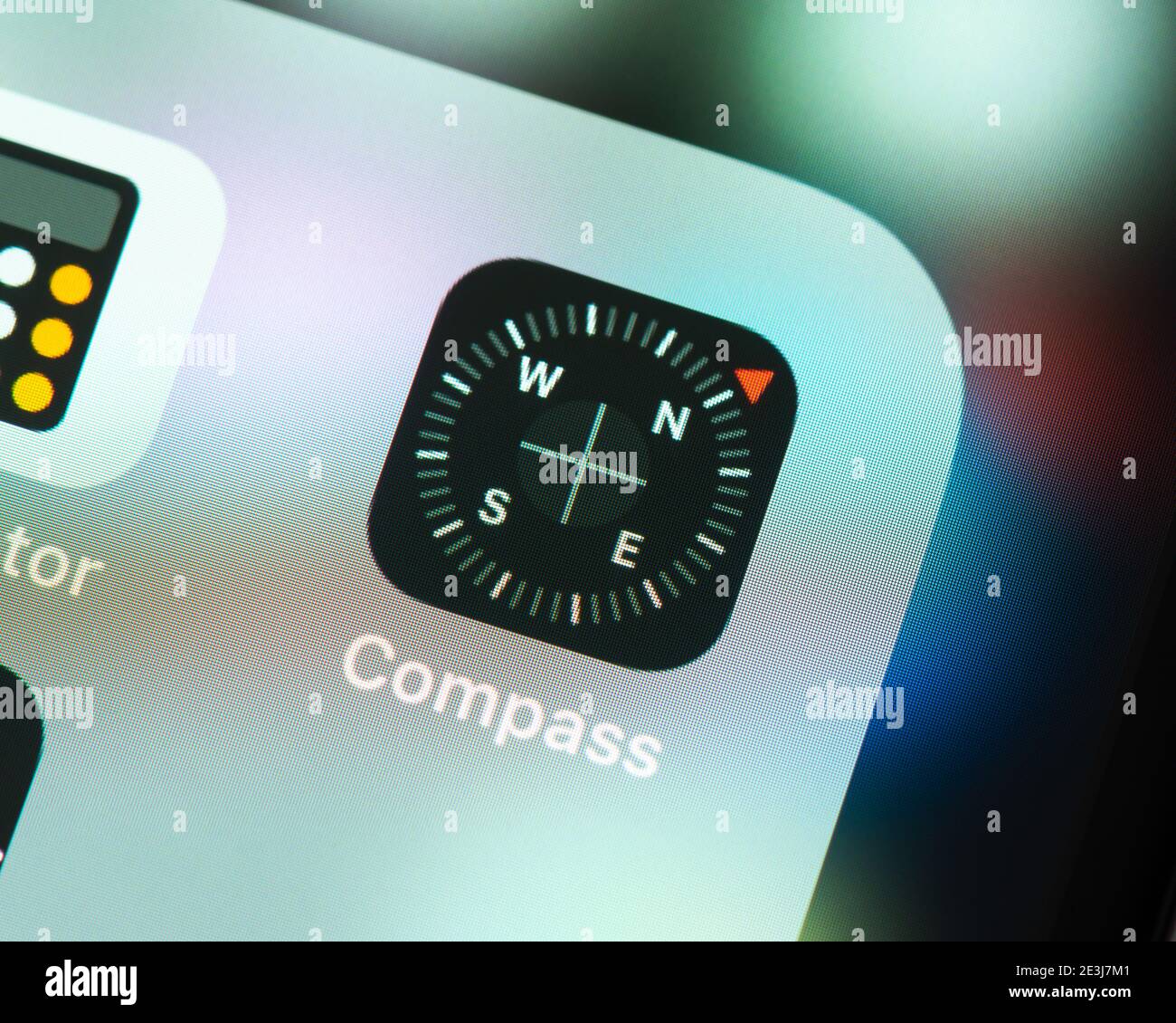 Icône de l'application Compas sur l'écran d'Apple iPhone Banque D'Images