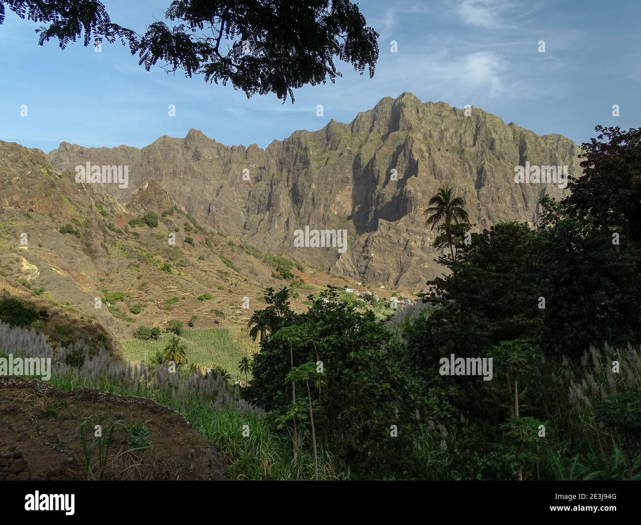 Cap-Vert, île de Santo Antao, sentier de randonnée, pas de personnes. Banque D'Images