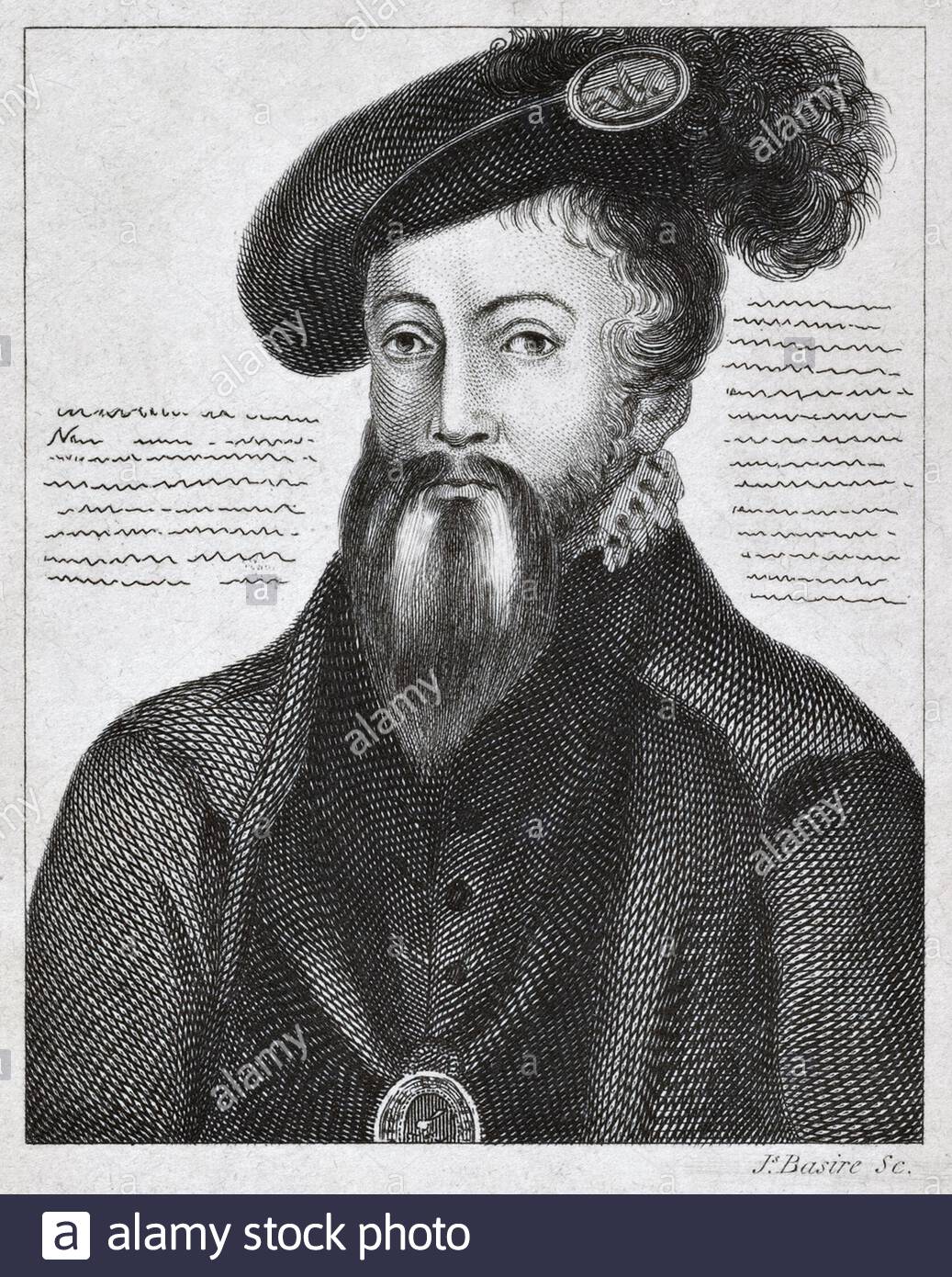 Edward Seymour portrait, 1er duc de Somerset, 1500 – 1552, était le frère aîné survivant de la reine Jane Seymour, troisième femme du roi Henri VIII, il était le seigneur protecteur de l'Angleterre pendant le règne du roi Edward VI, illustration ancienne de 1805 Banque D'Images