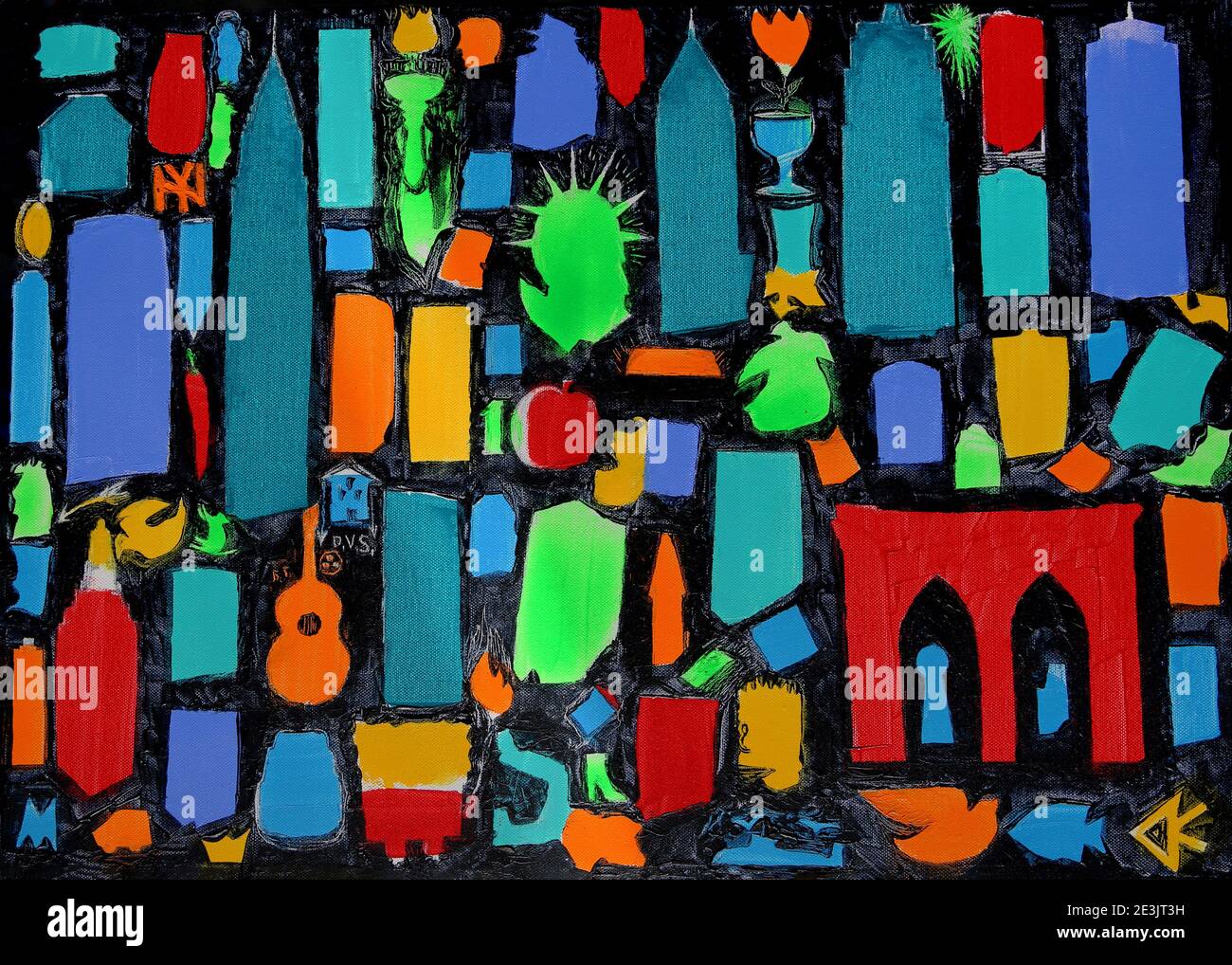 Peinture abstraite d'art de la ville de New York Banque D'Images