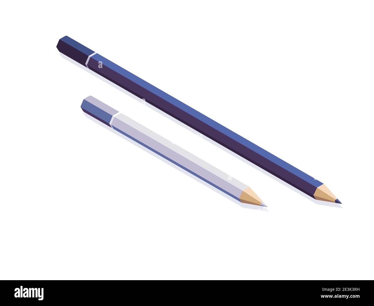 Crayons isométriques de couleur sur fond blanc. Vecteur. Fournitures scolaires. Illustration de Vecteur