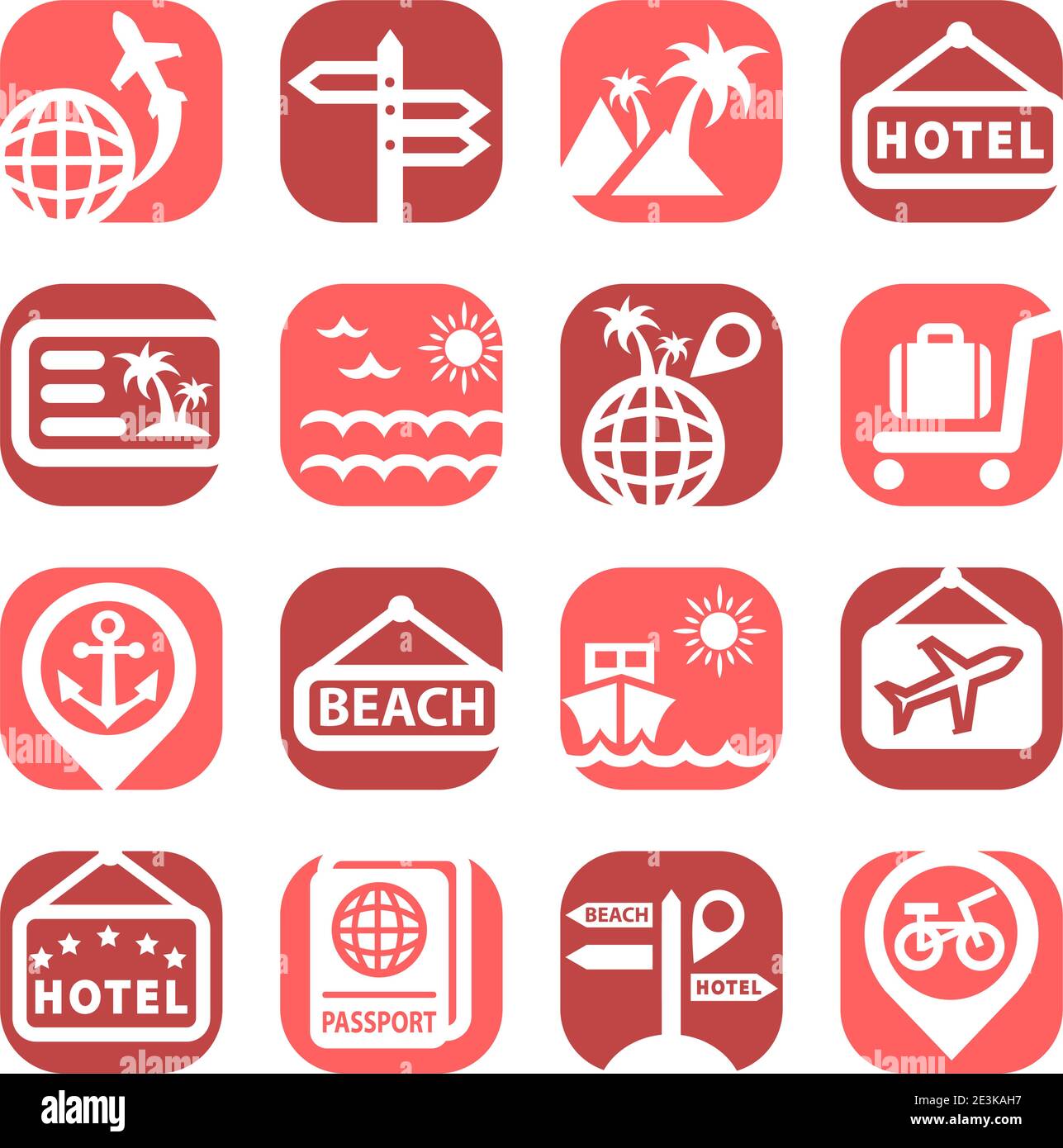 Jeu d'icônes de voyage en couleur créé pour Mobile, Web et applications. Illustration de Vecteur
