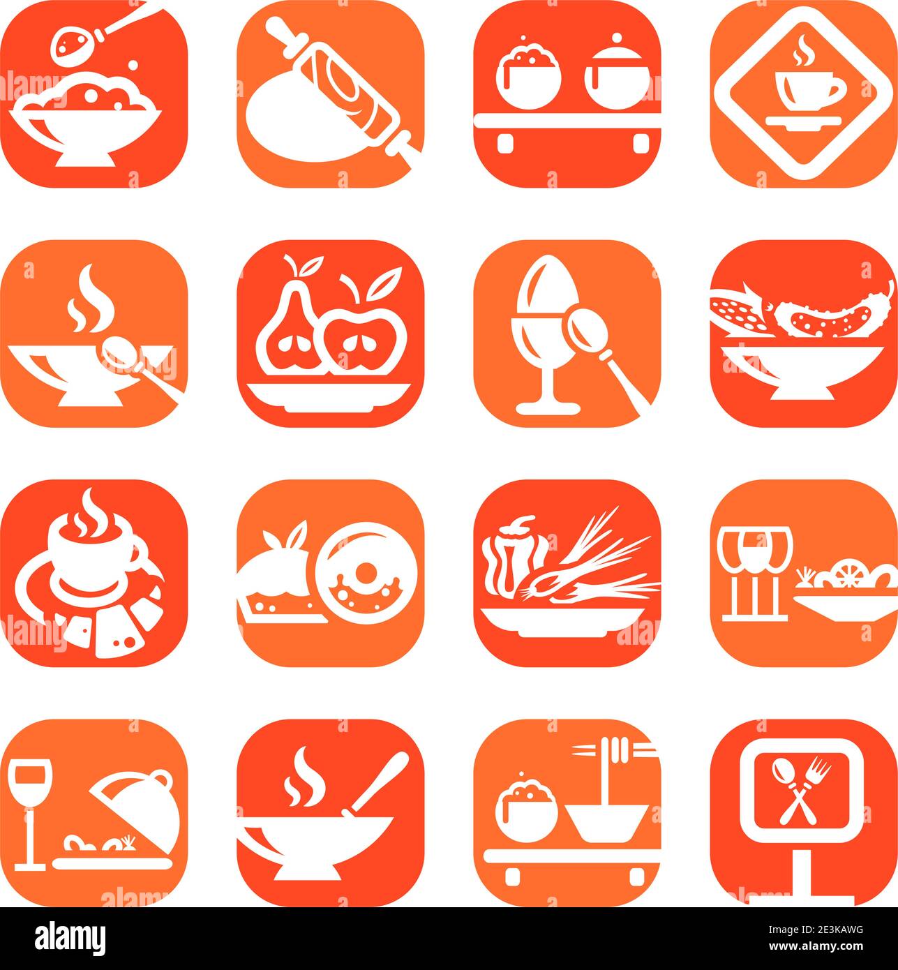 Ensemble d'icônes de cuisine et de nourriture de couleur créé pour les applications mobiles, Web et. Illustration de Vecteur