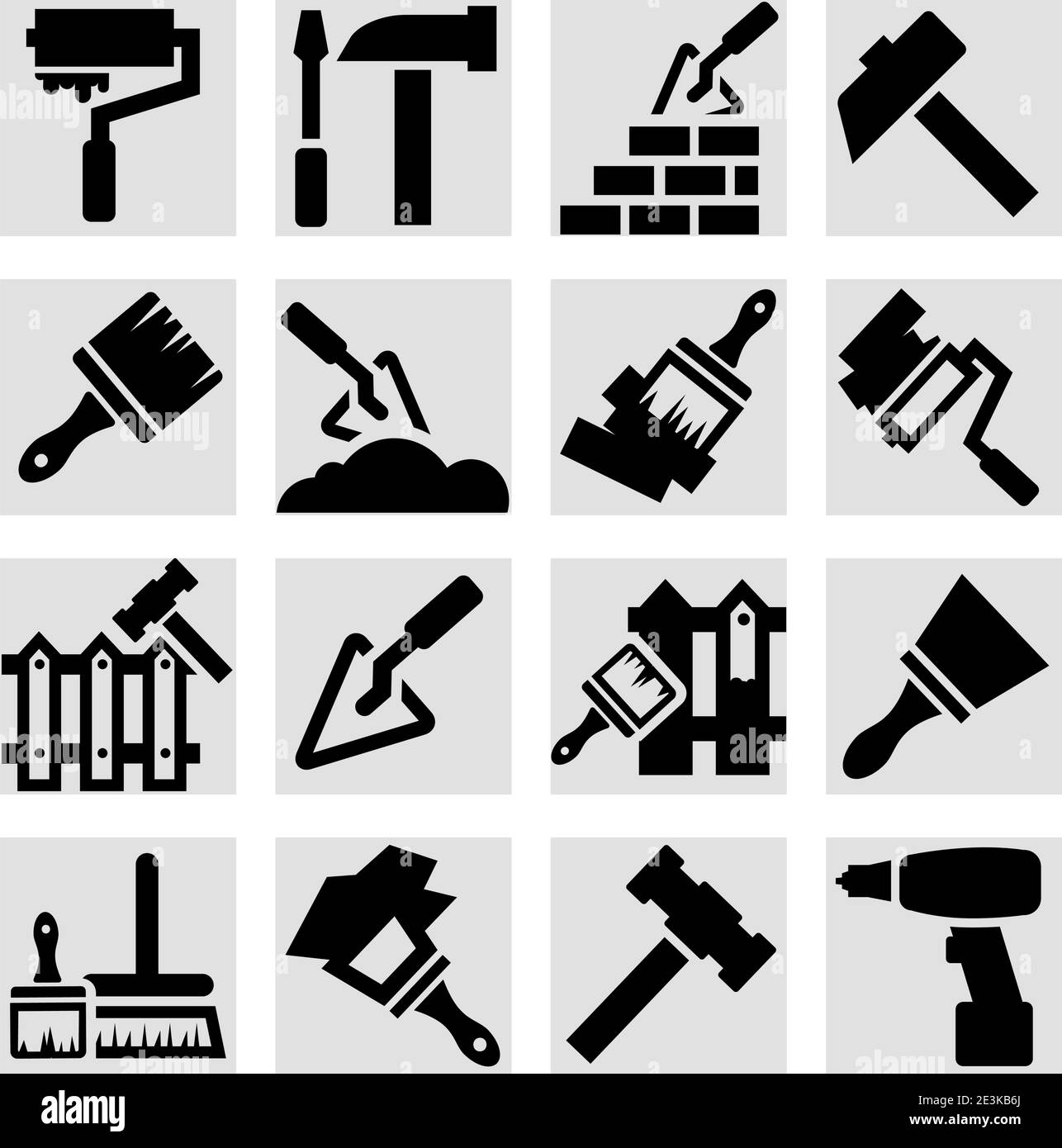 Ensemble élégant d'icônes de construction et de réparation créé pour les applications mobiles, Web et. Illustration de Vecteur