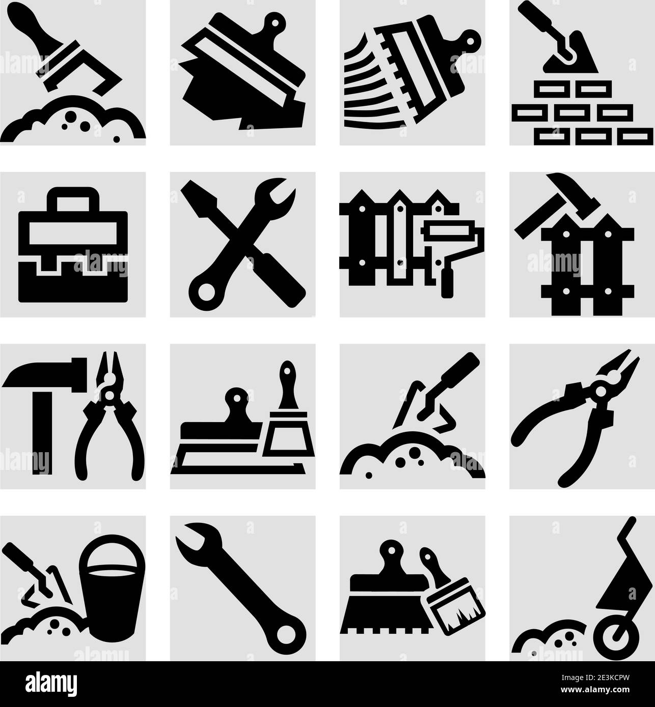 Ensemble élégant d'icônes de construction et de réparation créé pour les applications mobiles, Web et. Illustration de Vecteur