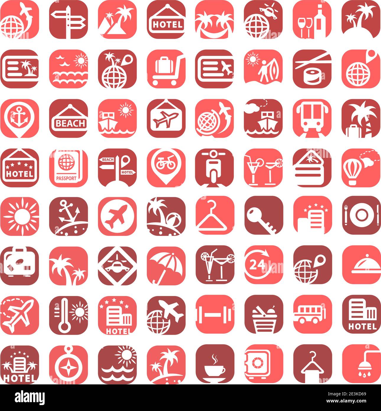 Jeu d'icônes de voyage en couleur créé pour les applications mobiles, Web et. Illustration de Vecteur