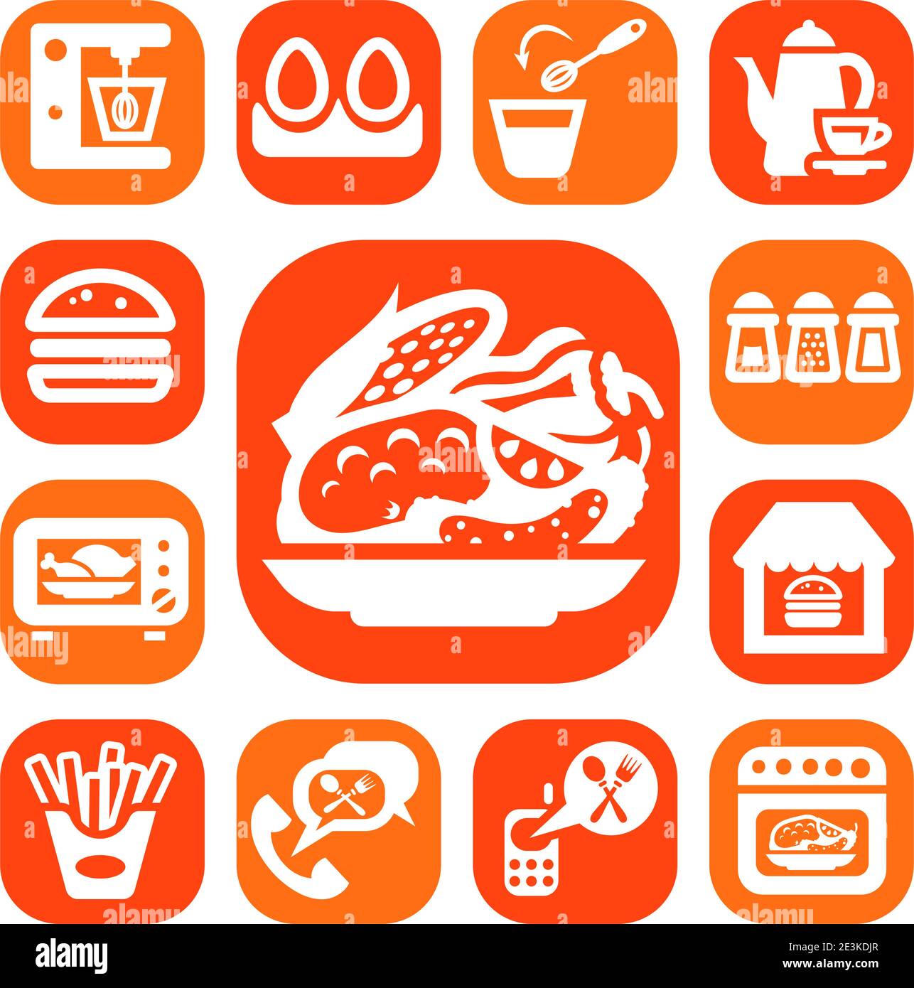 Ensemble d'icônes de cuisine et de nourriture de couleur créé pour les applications mobiles, Web et. Illustration de Vecteur