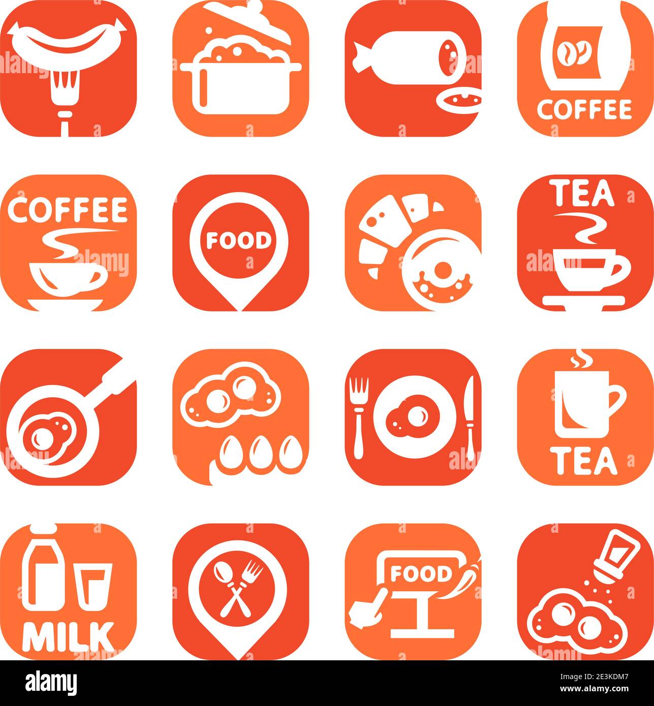 Jeu d'icônes vectorielles de produits alimentaires couleur créé pour les applications mobiles, Web et. Illustration de Vecteur