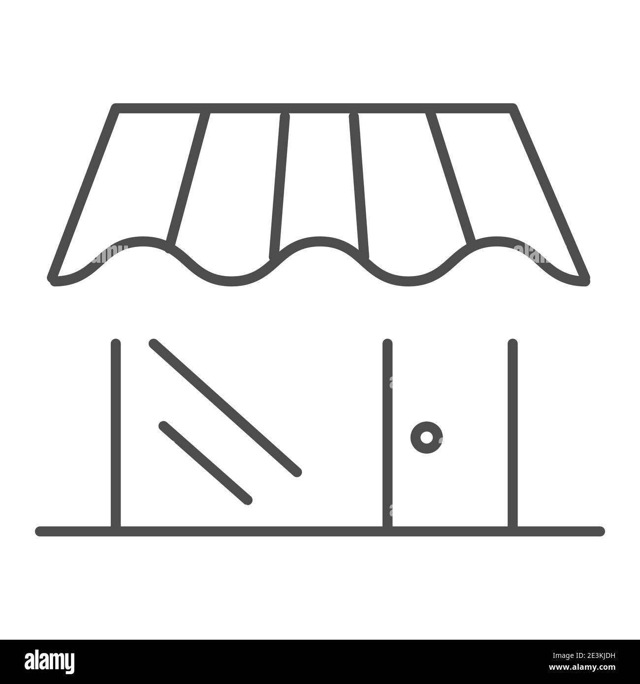 Icône de la façade du magasin, concept de boulangerie, enseigne de l'atelier de boulangerie sur fond blanc, icône de la boutique de pain en forme de contour pour le concept mobile et Illustration de Vecteur