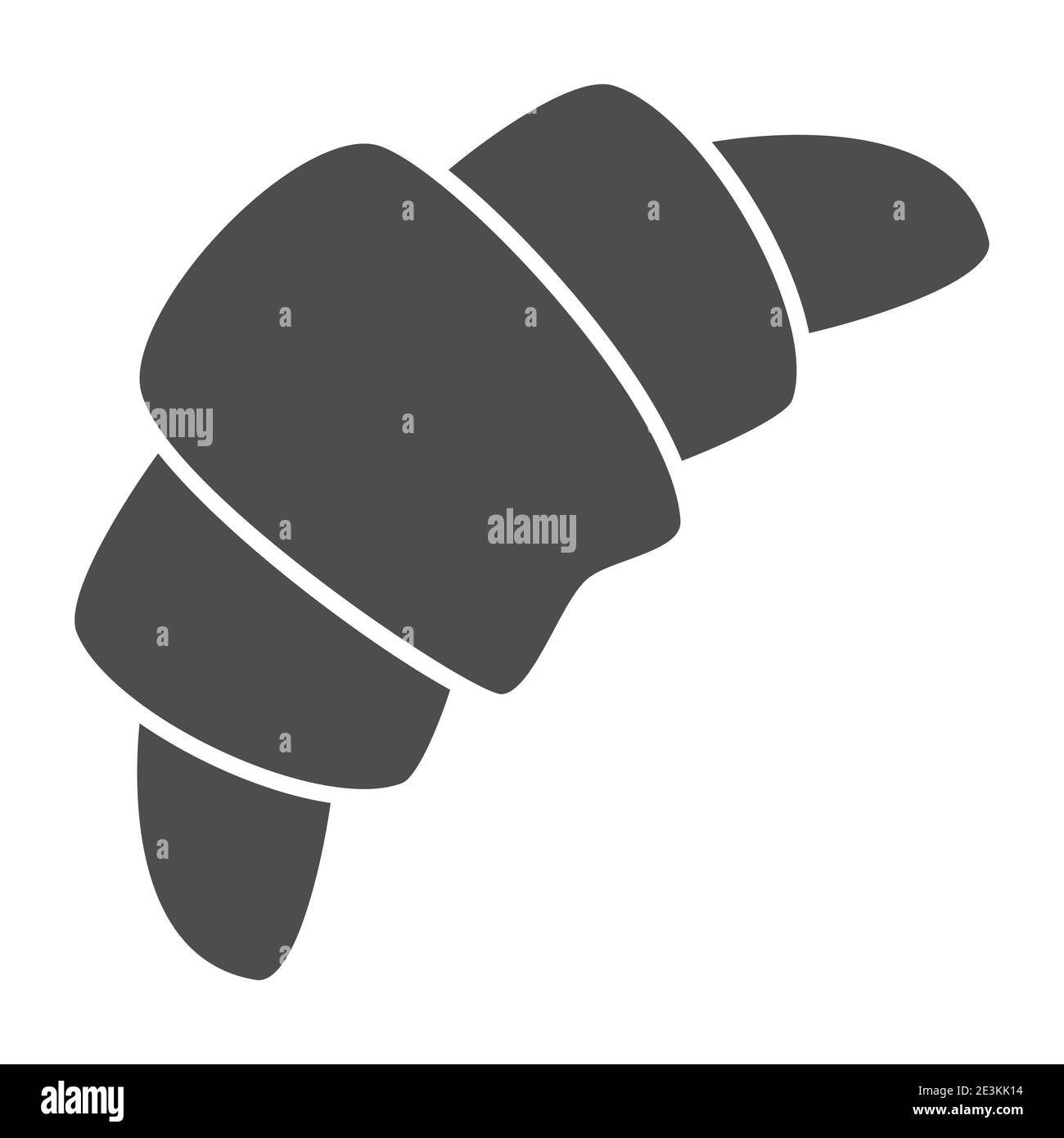 Icône de croissant solide, concept de boulangerie, enseigne d'en-cas traditionnelle française sur fond blanc, icône de croissant en style glyphe pour le concept mobile et le Web Illustration de Vecteur