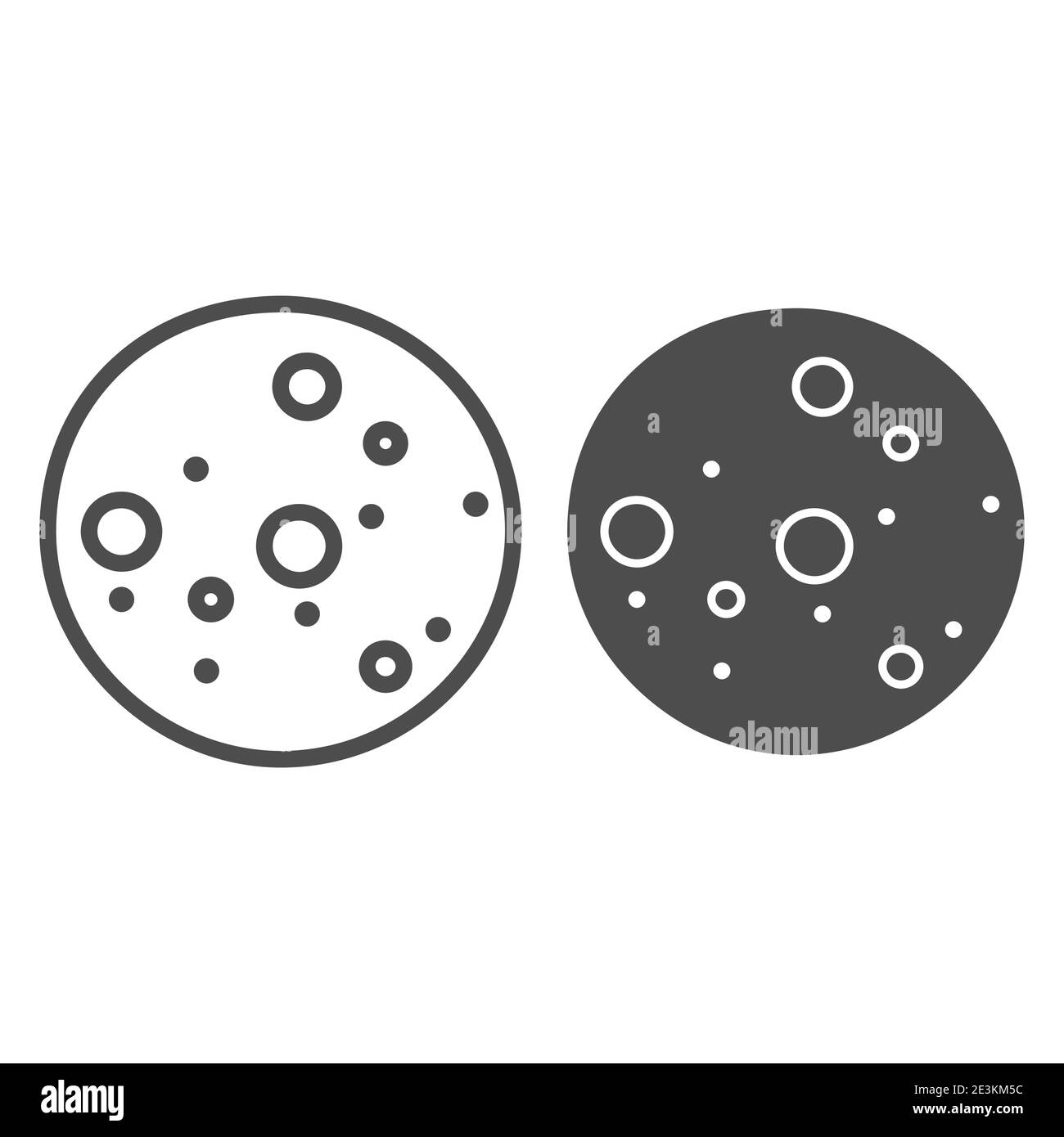 Cookie Biscuit ligne et icône pleine, concept de confiserie, cookies signe sur fond blanc, chocolat puce cookie icône dans le style de contour pour mobile Illustration de Vecteur