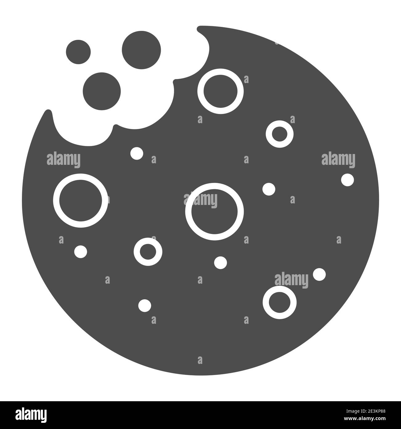 Biscuits savoureux avec une icône de chapelure solide, concept de boulangerie, enseigne de biscuit sur fond blanc, icône de cookie de chocolat dans le style de glyphe pour le concept mobile et Illustration de Vecteur