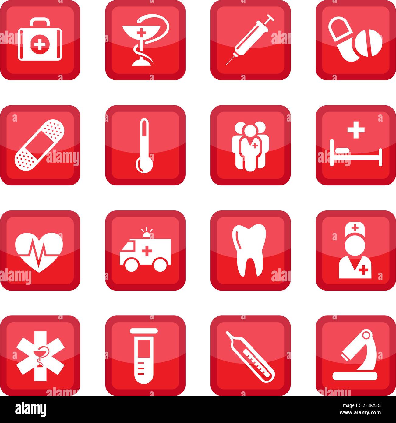 Jeu d'icônes Medical Vector pour le Web et les mobiles. Tous les éléments sont regroupés. Illustration de Vecteur