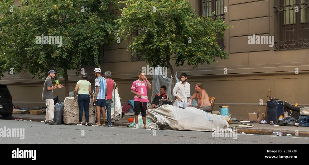 Cartoneros ou des poubelles dans le centre de Buenos Aires, en Argentine Banque D'Images