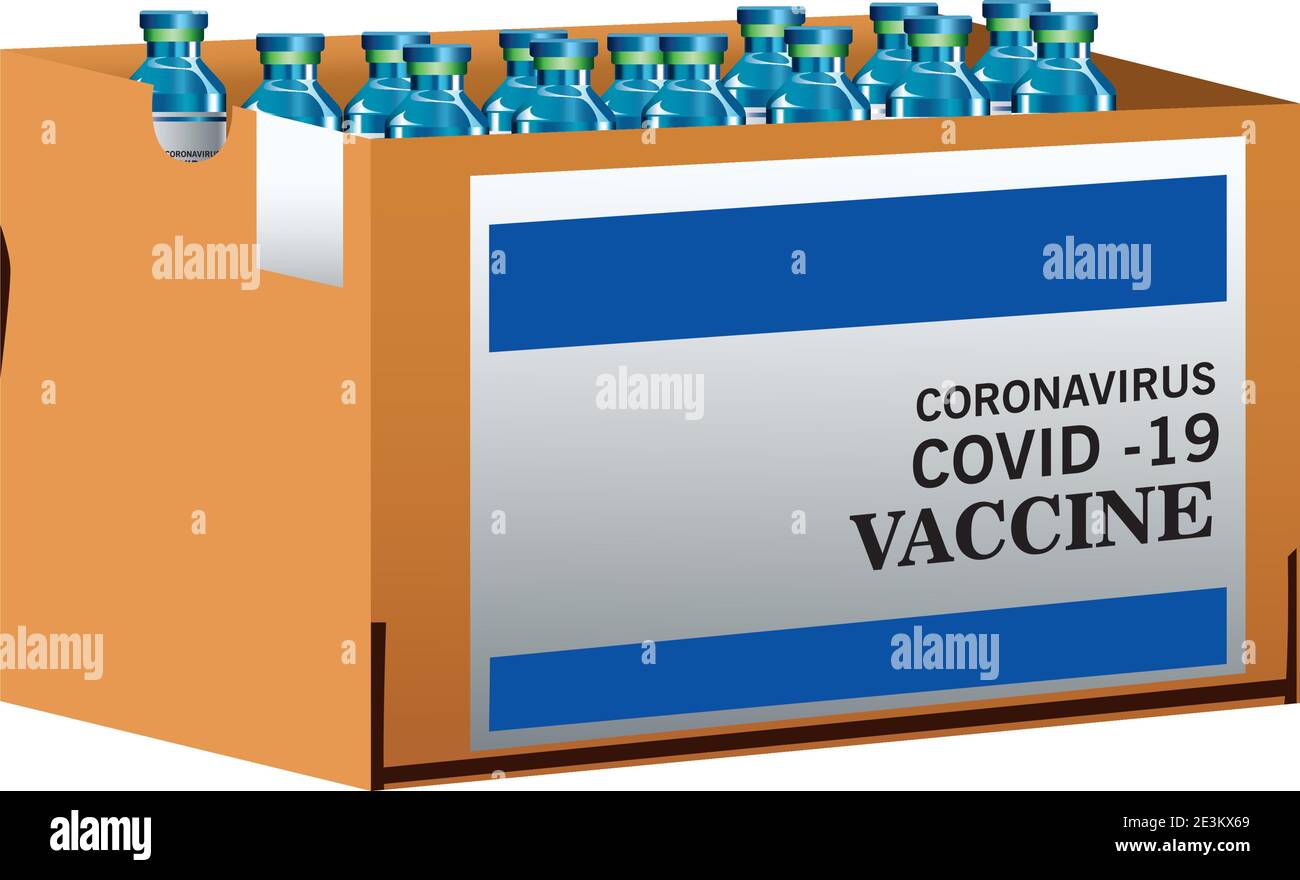 covid19 vaccins virus emballage boîte vecteur illustration conception Illustration de Vecteur