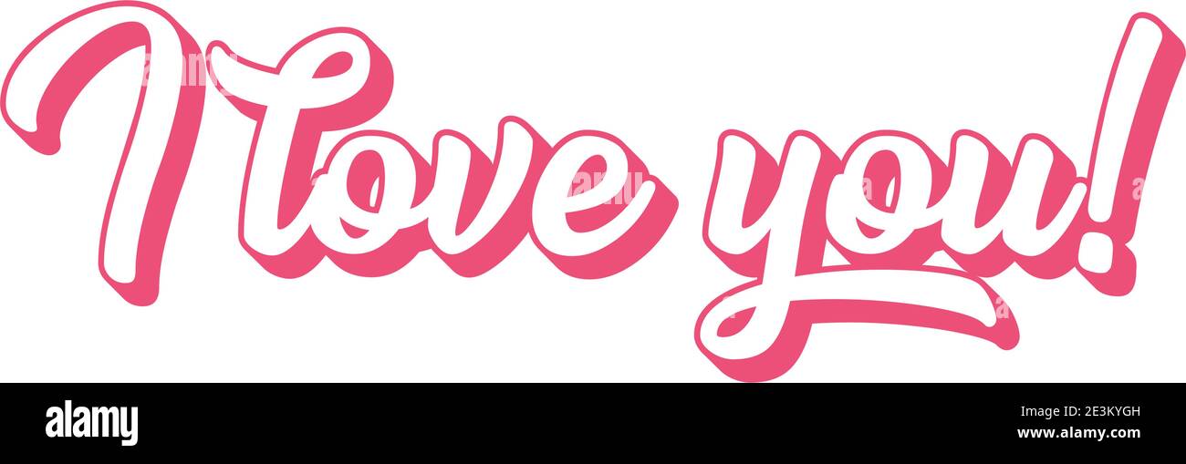 Esquissé à la main Je VOUS AIME citer. Expression de calligraphie romantique. Bonne Saint Valentin lettrage Illustration de Vecteur