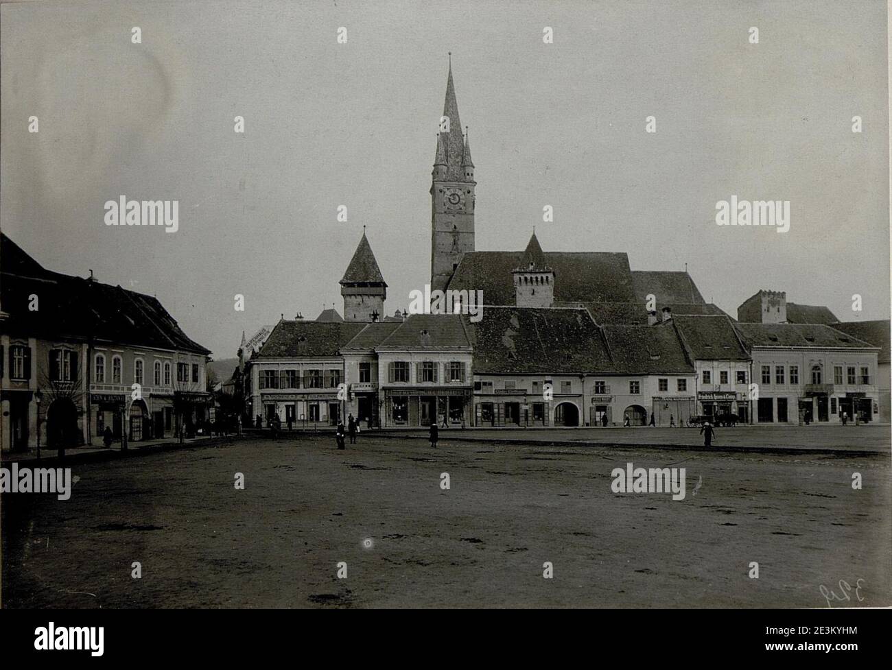 Marktplatz à Medgyes (Mediasch) 27.11.16. Banque D'Images
