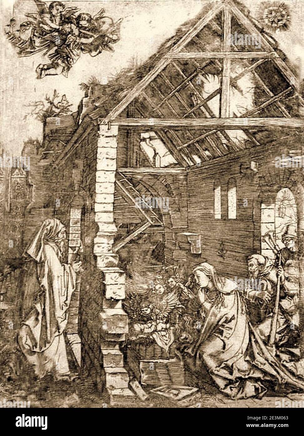 Marcantonio Raimondi (após Dürer) - UNE Natividade. Banque D'Images Marcantonio Raimondi (após Dürer) - UNE Natividade. Banque D'Images
