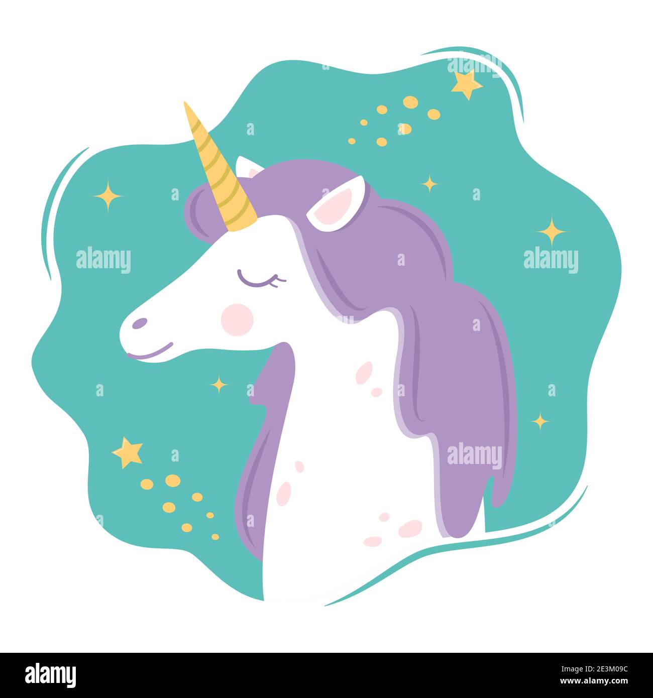 Adorable personnage unicorn. Illustration de dessins animés pour les tissus de mode pour enfants, les graphiques textiles, les imprimés, les cartes. Illustration vectorielle colorée Illustration de Vecteur