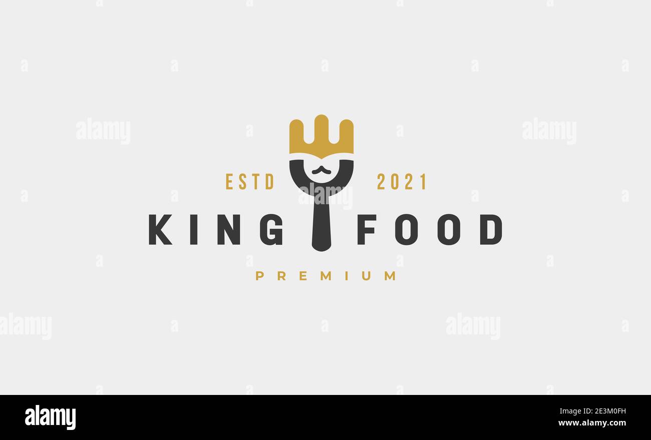 illustration de la conception vectorielle du logo king food fork Banque D'Images