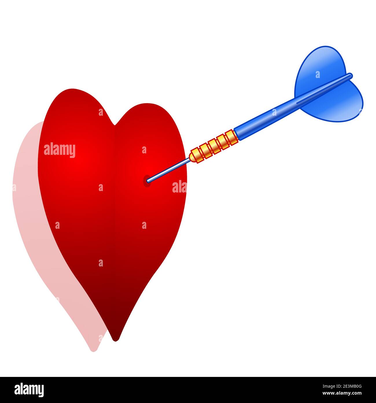 Illustration du coeur abstrait de la Saint-Valentin percé par le dart flèche Illustration de Vecteur