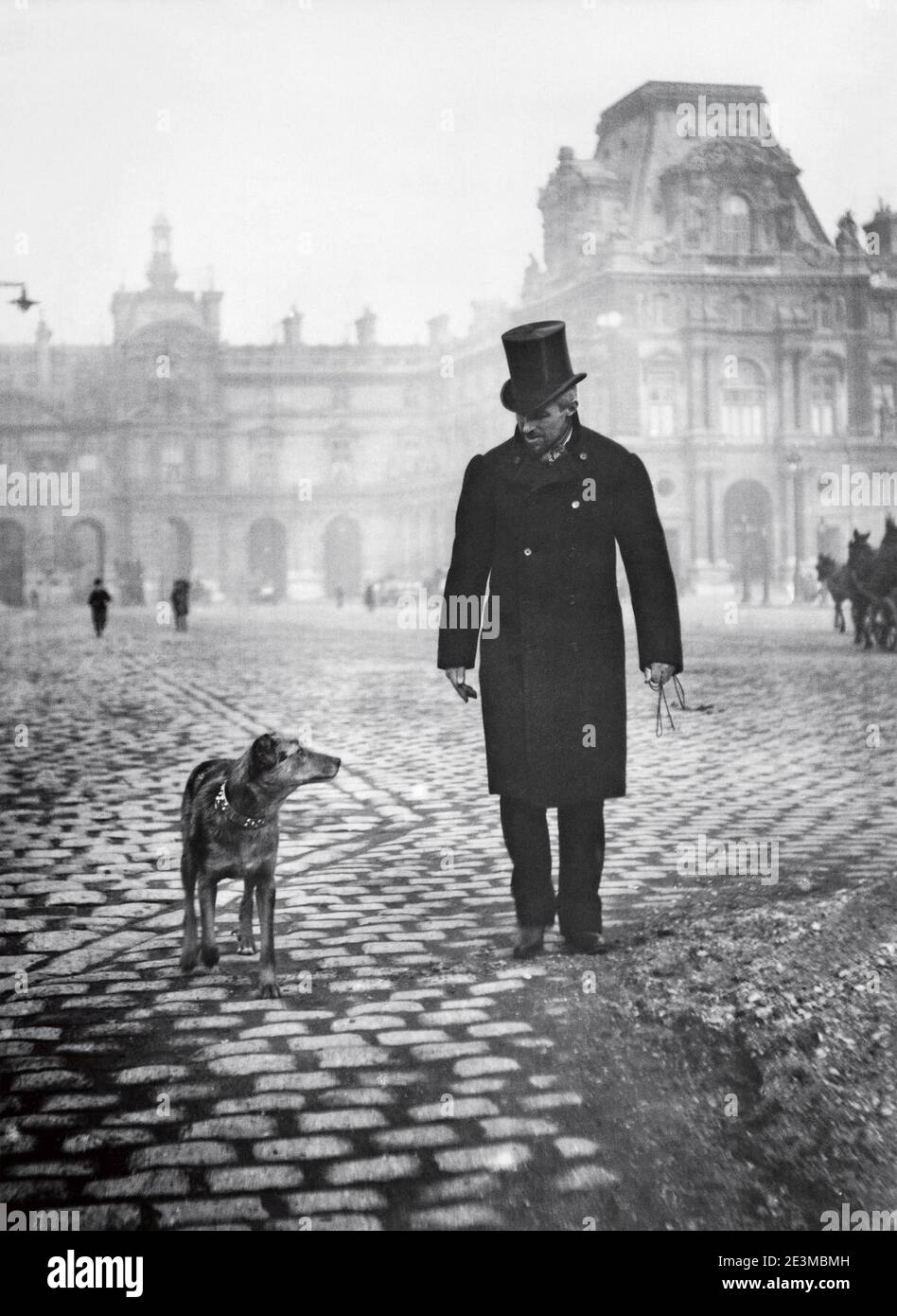 Martial Caillebotte - Gustave Caillebotte et Bergère sur la place du carrousel, 1892. Banque D'Images