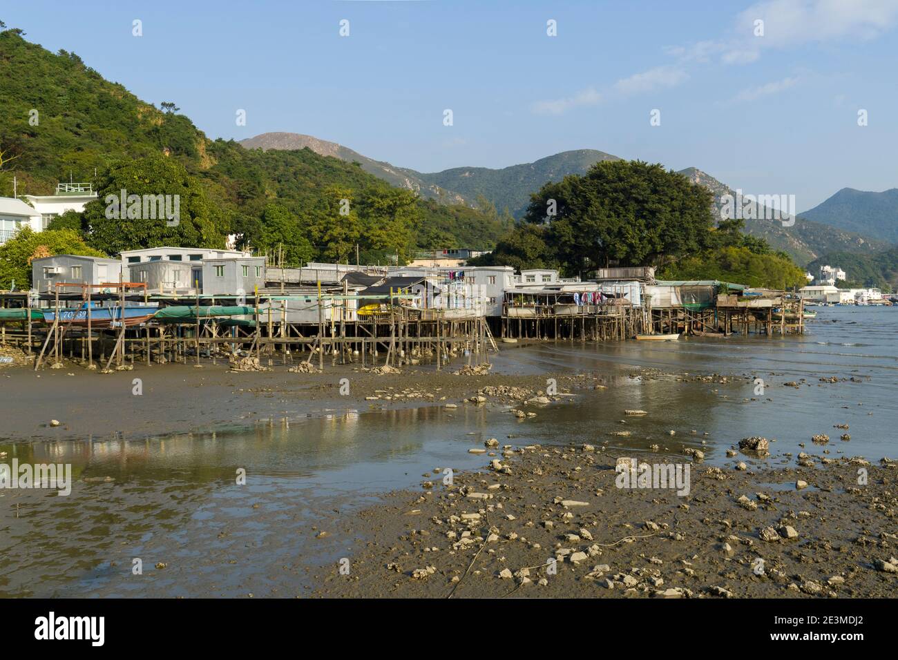 Tai O stilt Houses, Tai O Village, village de pêcheurs de l'île de Lantau, Hong Kong. Vue au niveau des yeux Banque D'Images