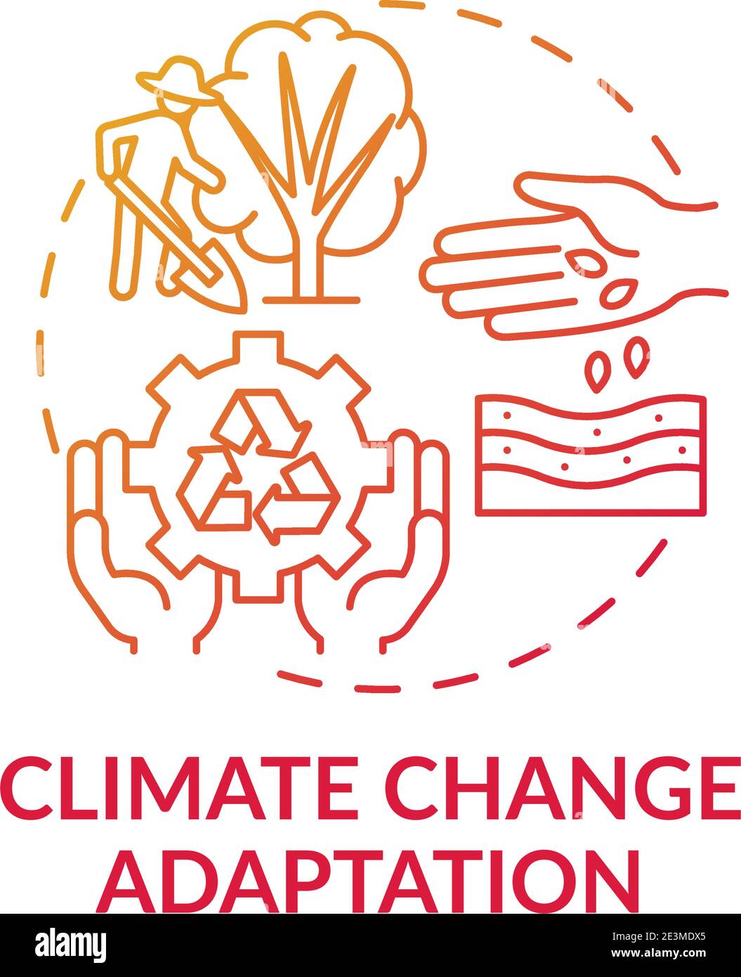 Icône du concept d'adaptation au changement climatique Illustration de Vecteur