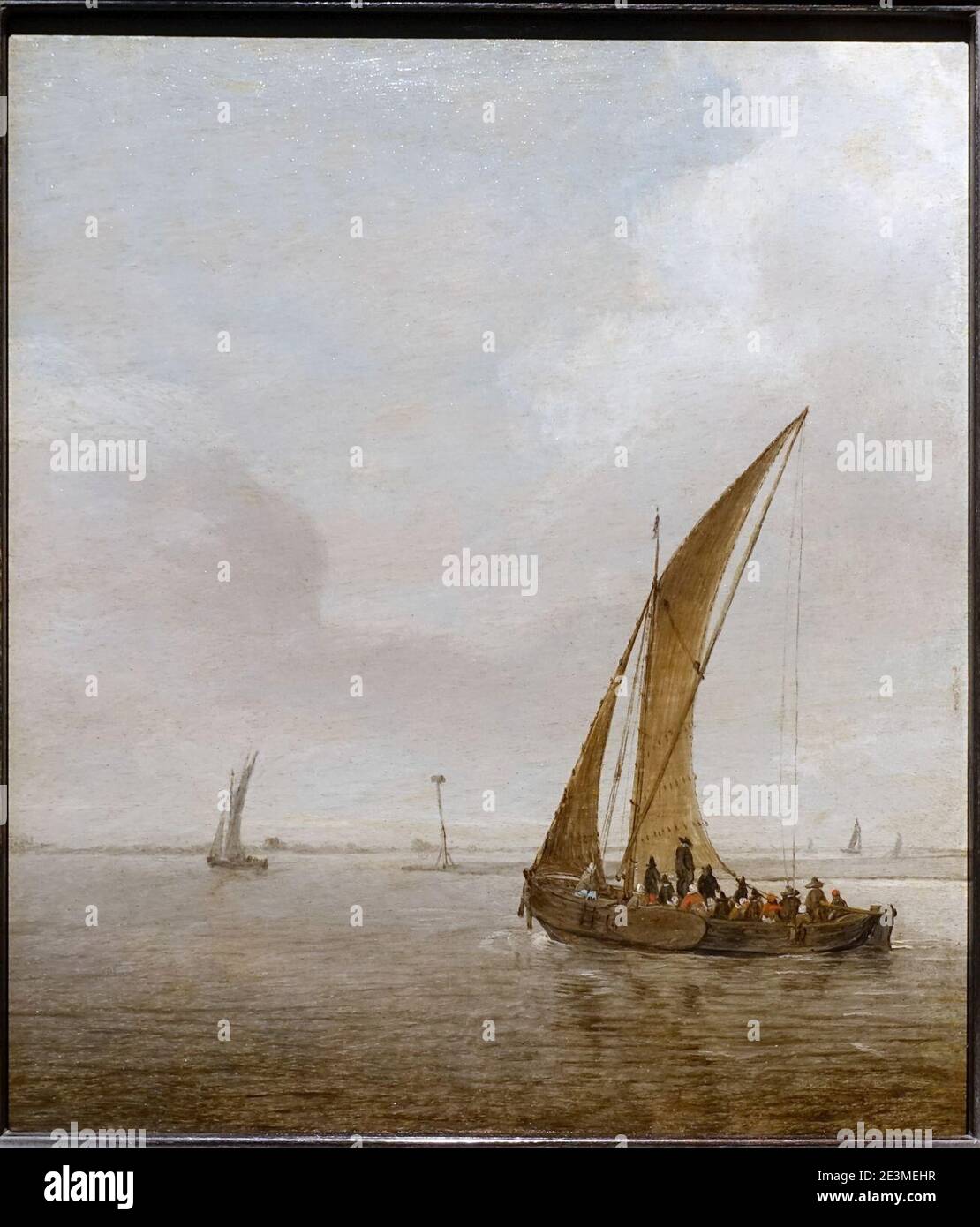 Marine, attribuée à Willem van de Velde le plus jeune, non daté, huile sur bois - Banque D'Images