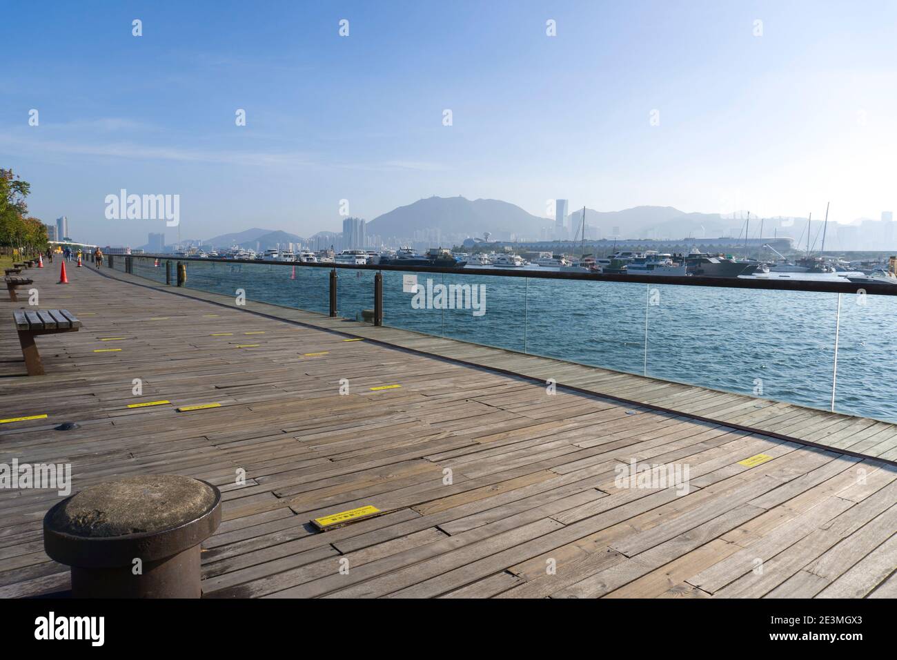 La promenade en bord de mer à Kwun Tong Promenade, Hong Kong. Ancienne zone de travail de la cargaison publique Kwun Tong Banque D'Images