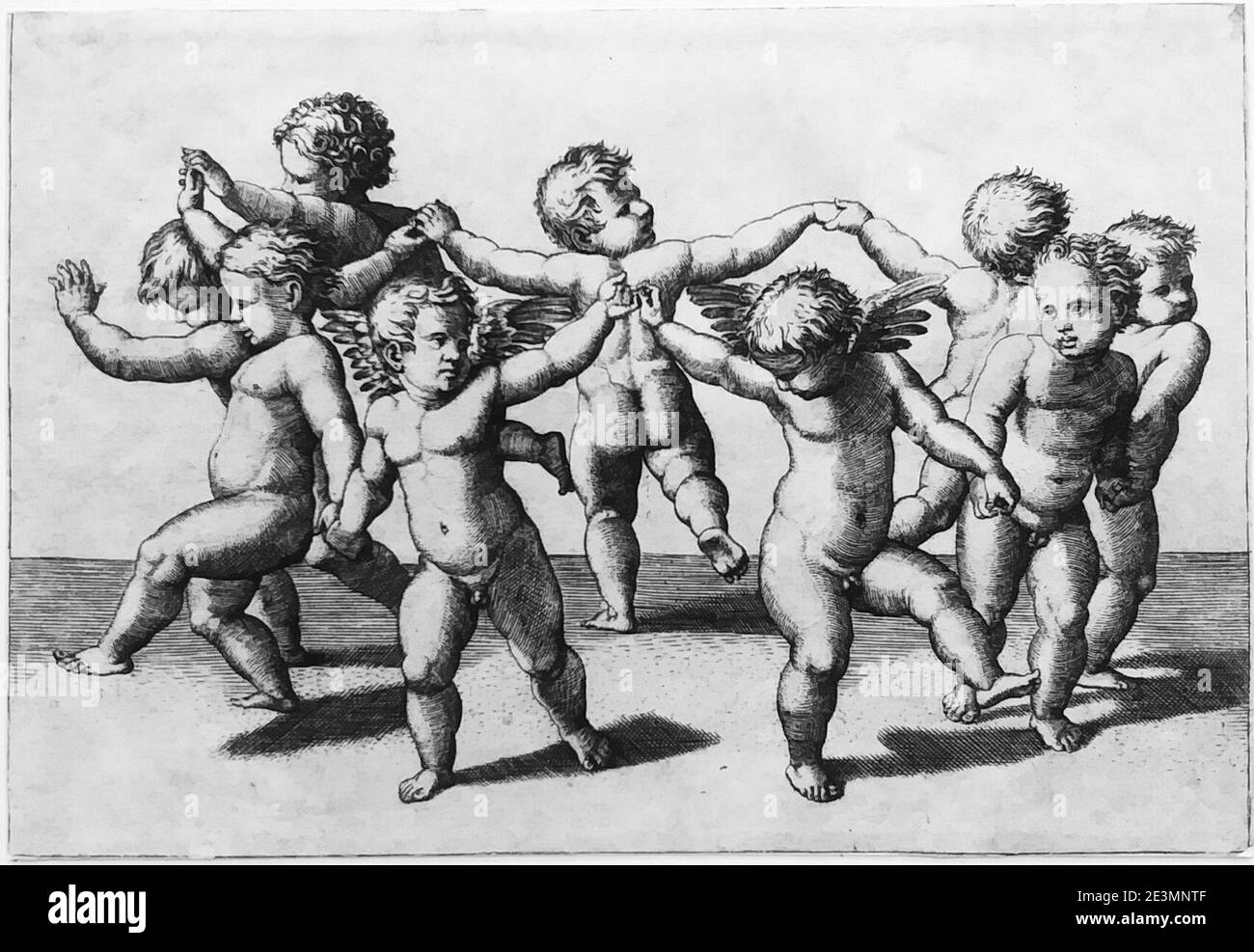 Marcantonio Raimondi - Tanz der Putten. Banque D'Images Marcantonio Raimondi - Tanz der Putten. Banque D'Images