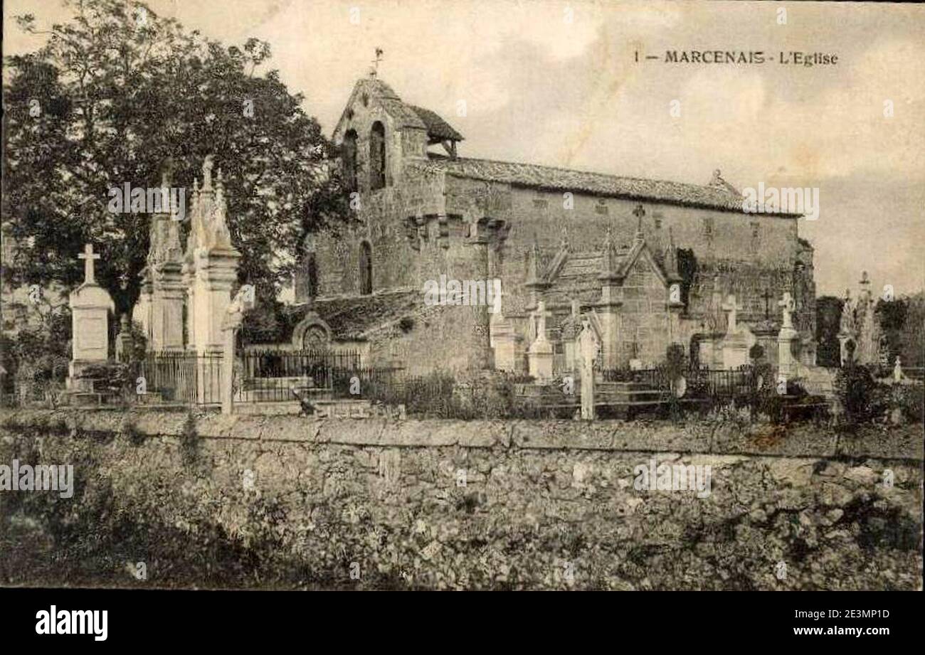 Marcenais - église 3. Banque D'Images