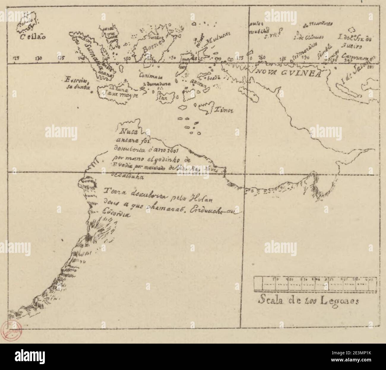 Carte de l'Inde orientale et de l'Inde Méridionale. Banque D'Images
