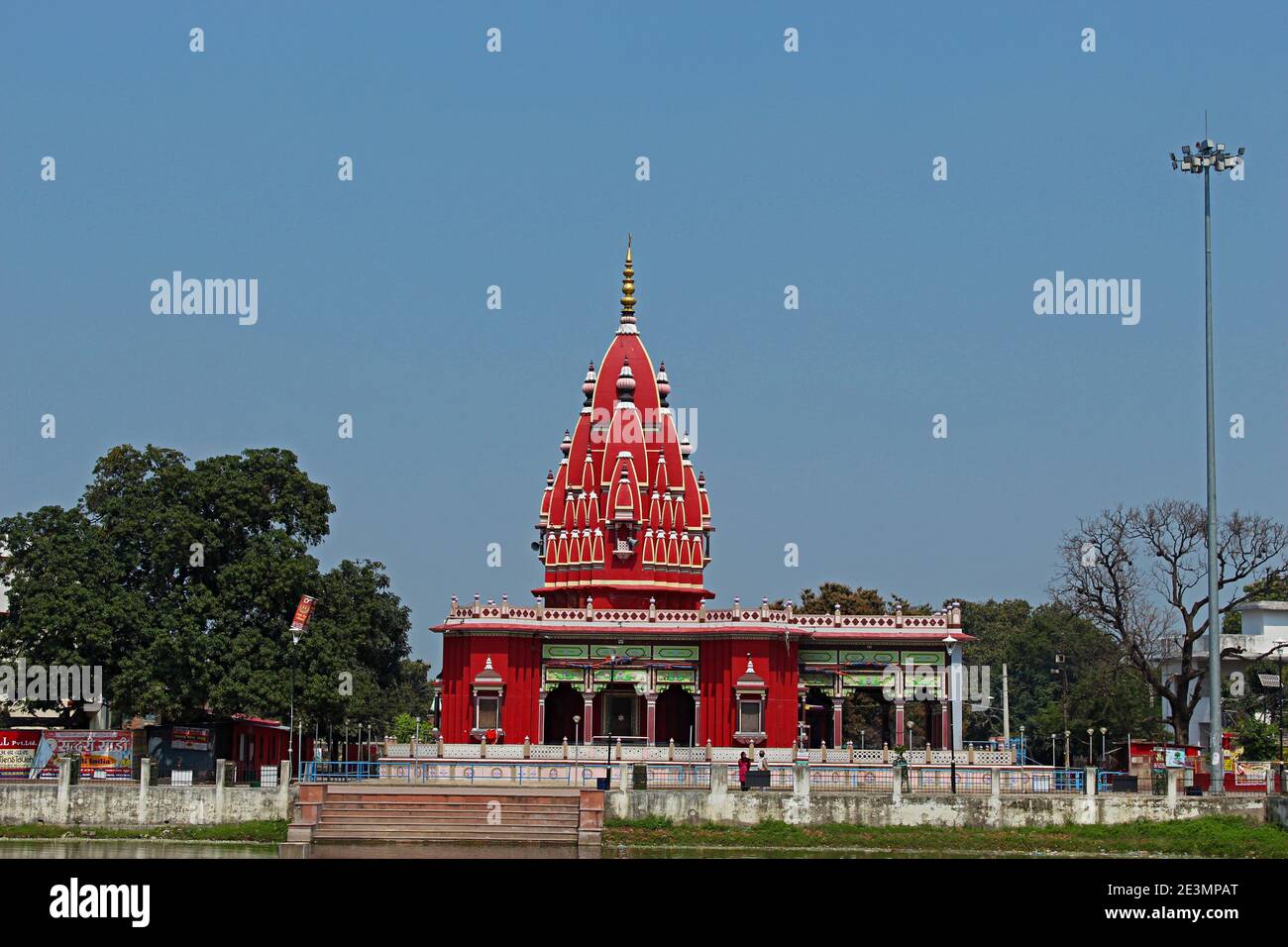 Le temple Dham Shyama Kali de mère Kali construit sur le pyre à Darbhanga, Bihar, Inde Banque D'Images