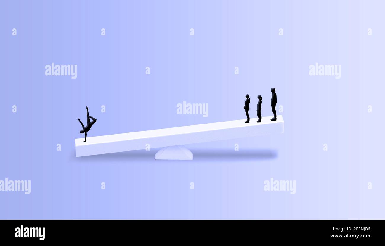 Contrôle et gestion d'un concept de système d'entreprise. Personnes en équilibre avec différents concepts - arrière-plan propre avec l'espace de copie Banque D'Images Contrôle et gestion d'un concept de système d'entreprise. Personnes en équilibre avec différents concepts - arrière-plan propre avec l'espace de copie Banque D'Images