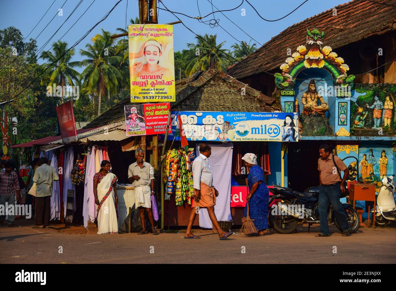 Temple de Varkala, Temple Janardana Swami, Varkala, Kerala, Inde Banque D'Images