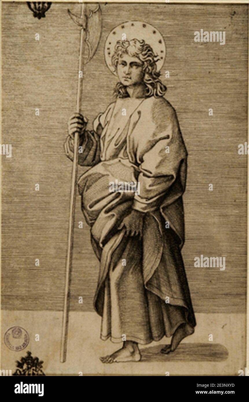 Marcantonio raimondi, san matteo. Banque D'Images Marcantonio raimondi, san matteo. Banque D'Images