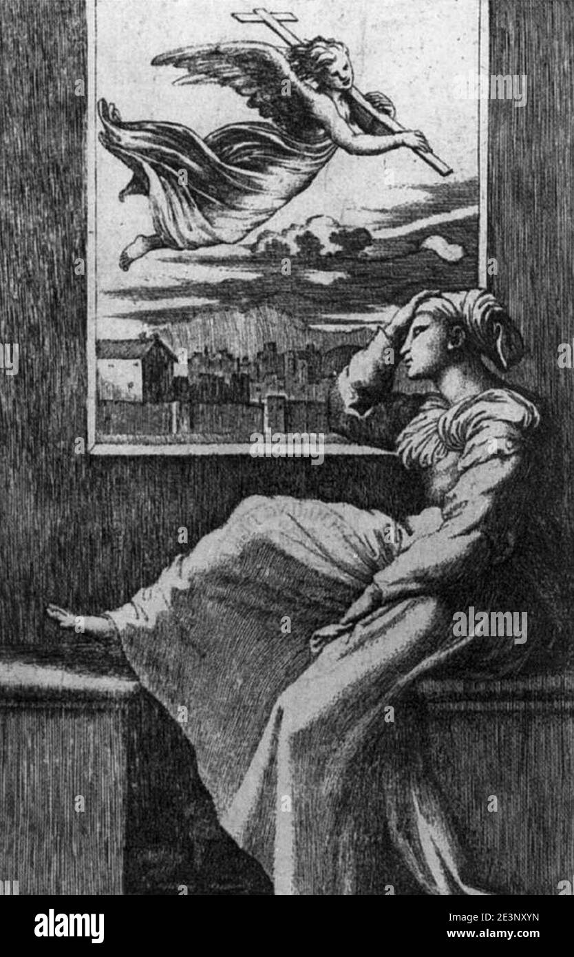 Marcantonio Raimondi - la vision de Sainte-Hélène Banque D'Images Marcantonio Raimondi - la vision de Sainte-Hélène Banque D'Images