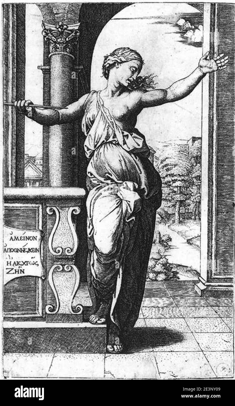 Marcantonio Raimondi - Lucretia Banque D'Images Marcantonio Raimondi - Lucretia Banque D'Images