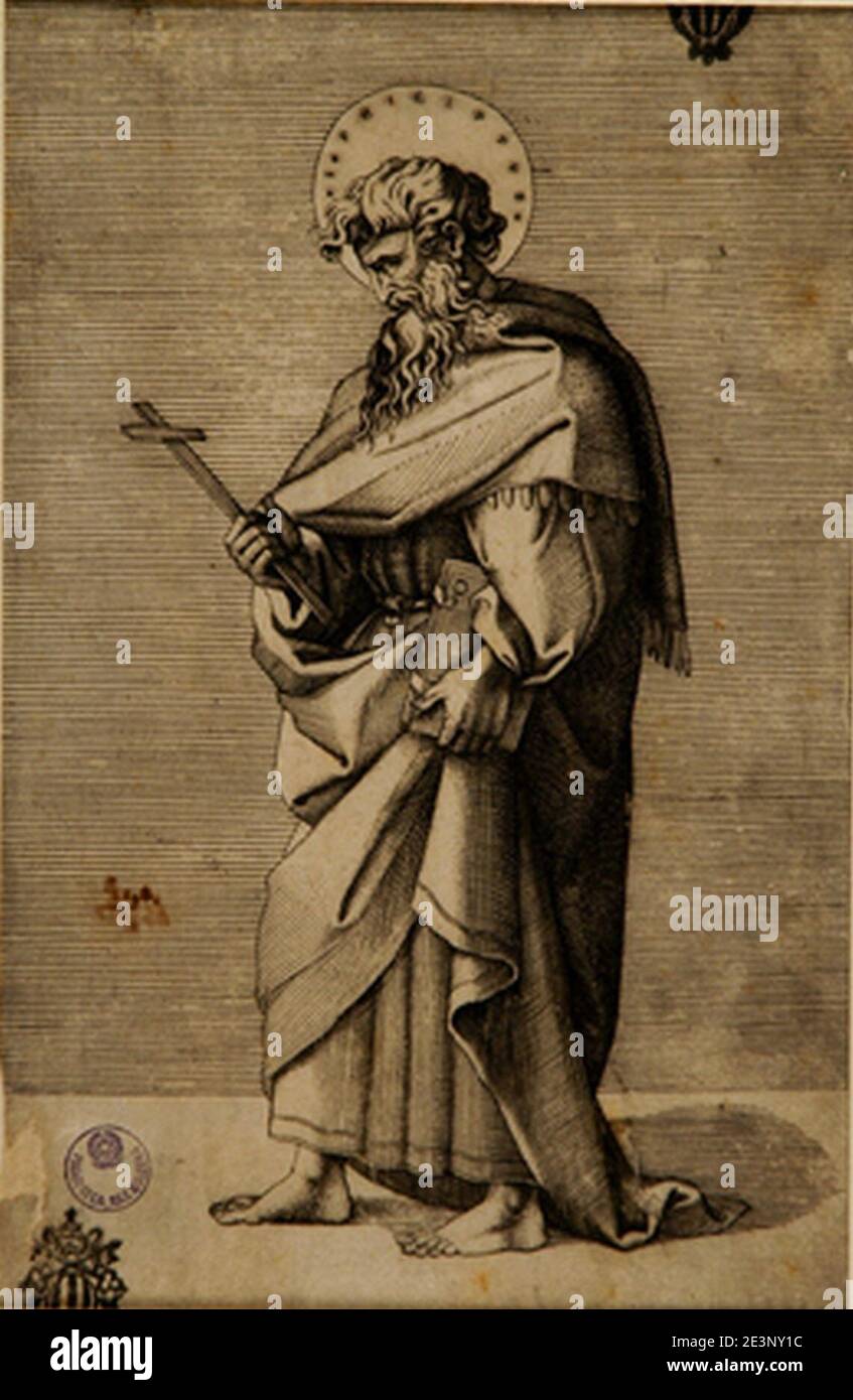 Marcantonio raimondi, san giacomo maggiore. Banque D'Images Marcantonio raimondi, san giacomo maggiore. Banque D'Images