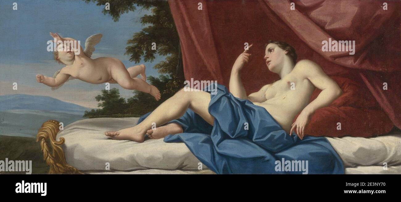 Marcantonio Franceschini - Cupid fuyant la Vénus blessée. Banque D'Images