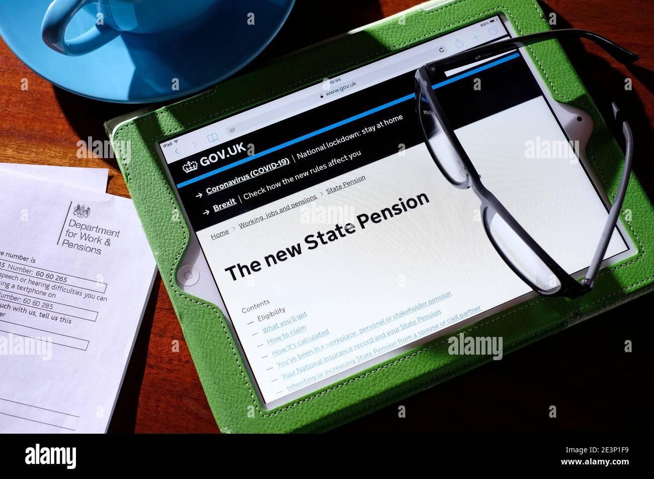 la nouvelle pension de l'état sur le site officiel de la page d'accueil gov.uk Banque D'Images