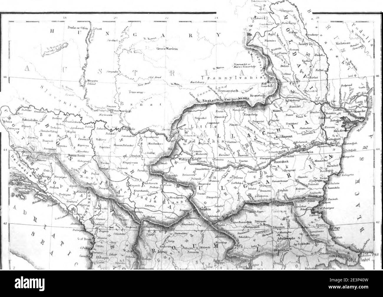 Carte de la Turquie en Europe.B. George Dodd. Histoire picturale de la guerre de Russie 1854-5-6. Banque D'Images