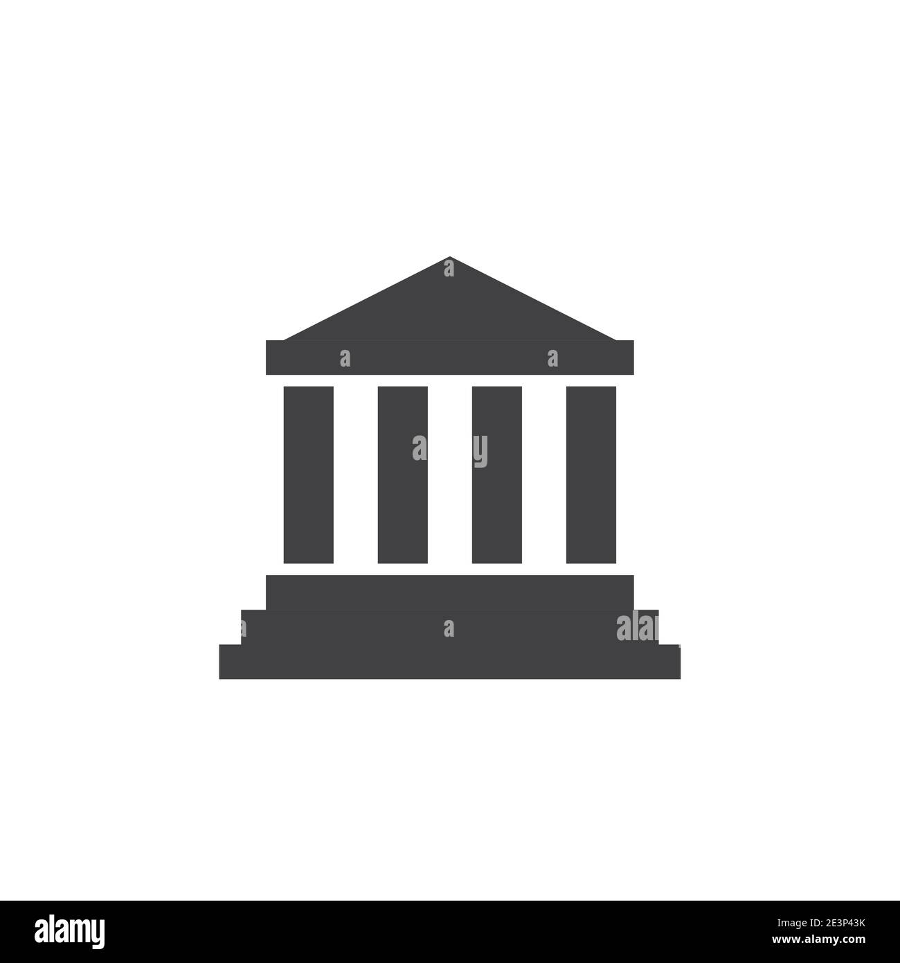Logo vectoriel de l'icône Bank institute. Palais de justice faillite bâtiment de musée Illustration de Vecteur