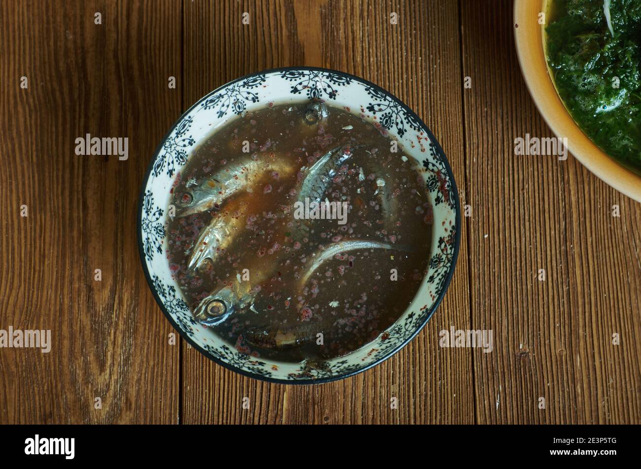 Garum - ancienne sauce de poisson fermentée datant de l'époque romaine fois Banque D'Images