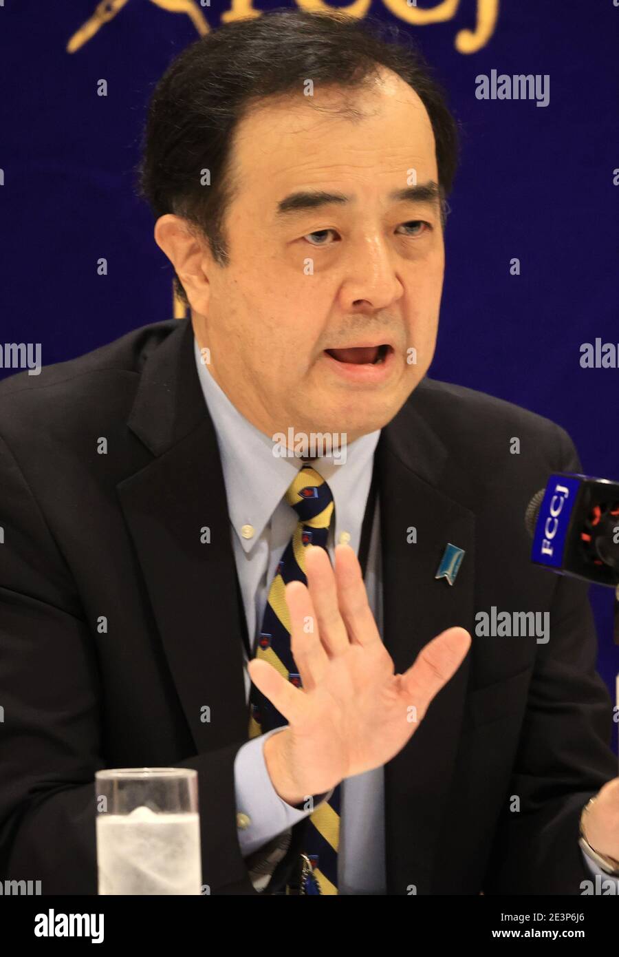 20 janvier 2021, Tokyo, Japon - Kunihiko Miyake, un conseiller spécial du cabinet et directeur de recherche de l'Institut Canon d'études mondiales, parle pour « les relations entre le Japon et les États-Unis sous Biden » au Club des correspondants étrangers du Japon à Tokyo le mercredi 20 janvier 2021. L'ancien vice-président américain Joe Biden inaugurera le 46e président américain le 20 janvier. (Photo de Yoshio Tsunoda/AFLO) Banque D'Images